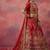 red embroidered silk bridal lehenga choli with double dupatta