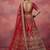 red embroidered silk bridal lehenga choli with double dupatta