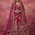 pink embroidered silk bridal lehenga choli with double dupatta set