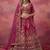 Graceful Pink Embroidered Silk Bridal Lehenga Choli With Double Dupatta