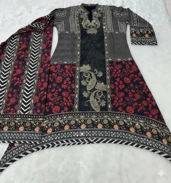 shantoon silk blend Midnight Black Fusion Print Co-ord Set  3