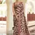 Brown digital print tusser silk saree with unstitched blouse