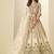 cream embroidered art silk lehenga choli with net dupatta