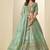 green embroidered art silk lehenga choli with matching dupatta