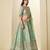 green embroidered art silk lehenga choli with matching dupatta