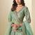green embroidered art silk lehenga choli with matching dupatta