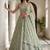 Beautiful Sea Green Embroidered Net Reception Wear Lehenga Choli
