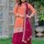 Dazzling Orange Embroidered Georgette Festival Wear Palazzo Suit