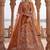Great Orange Dori Work Silk Bridal Lehenga Choli With Double Dupatta