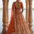 Great Orange Dori Work Silk Bridal Lehenga Choli With Double Dupatta