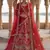 red silk bridal lehenga choli with double embroidered dupatta