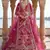 pink embroidered silk bridal lehenga choli with double dupatta set