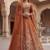 Classic Orange Embroidered Silk Bridal Lehenga Choli With Double Dupatta