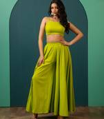 Lime Green Woven Cotton Co Ord Set