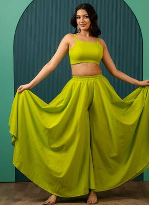 Lime Green Woven Cotton Co Ord Set 2