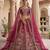 Dazzling Pink Embroidered Silk Bridal Lehenga Choli With Double Dupatta