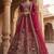Dazzling Pink Embroidered Silk Bridal Lehenga Choli With Double Dupatta