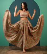 Blue Printed Cotton Lehenga Set