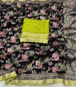 Black Color Indian Wedding Dola SIlk Blnd Saree Collection