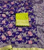 Purple Color Indian Wedding Dola SIlk Blnd Saree Collection