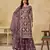 Purple embroidered net salwar suits 
