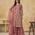 Peach embroidered net salwar suits 