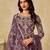 Purple embroidered net salwar suits 
