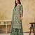 Green embroidered net salwar suits size upto 48