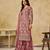 Peach embroidered net salwar suits 