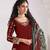 Maroon silk embroidered salwar suits 