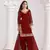 Maroon silk embroidered salwar suits 