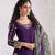 Violet silk embroidered semi stitched salwar suits size upto 46