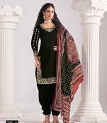 Black silk embroidered salwar suits 