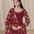 Maroon silk embroidered salwar suits 