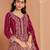 Pink faux georgette embroidered anarkali salwar kameez size up to 42