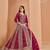 Pink faux georgette embroidered anarkali salwar kameez size up to 42