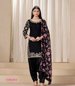 Black silk embroidered salwar suits 