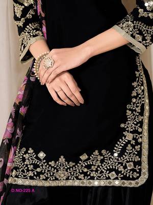 Black silk embroidered salwar suits  3