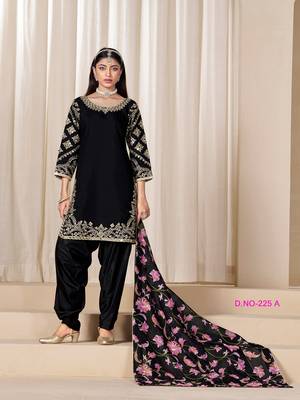 Black silk embroidered salwar suits  4
