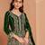 Green faux georgette embroidered anarkali salwar kameez