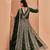 Green faux georgette embroidered anarkali salwar kameez