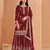 Red faux georgette embroidered salwar suit 