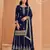 Blue faux georgette embroidered salwar suit 