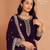 Purple faux georgette embroidered salwar suit 