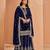 Blue faux georgette embroidered salwar suit 