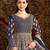 Blue net embroidered anarkali salwar kameez