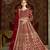 Red net embroidered anarkali salwar kameez