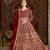 Red net embroidered anarkali salwar kameez