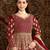 Red net embroidered anarkali salwar kameez