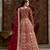 Red net embroidered anarkali salwar kameez